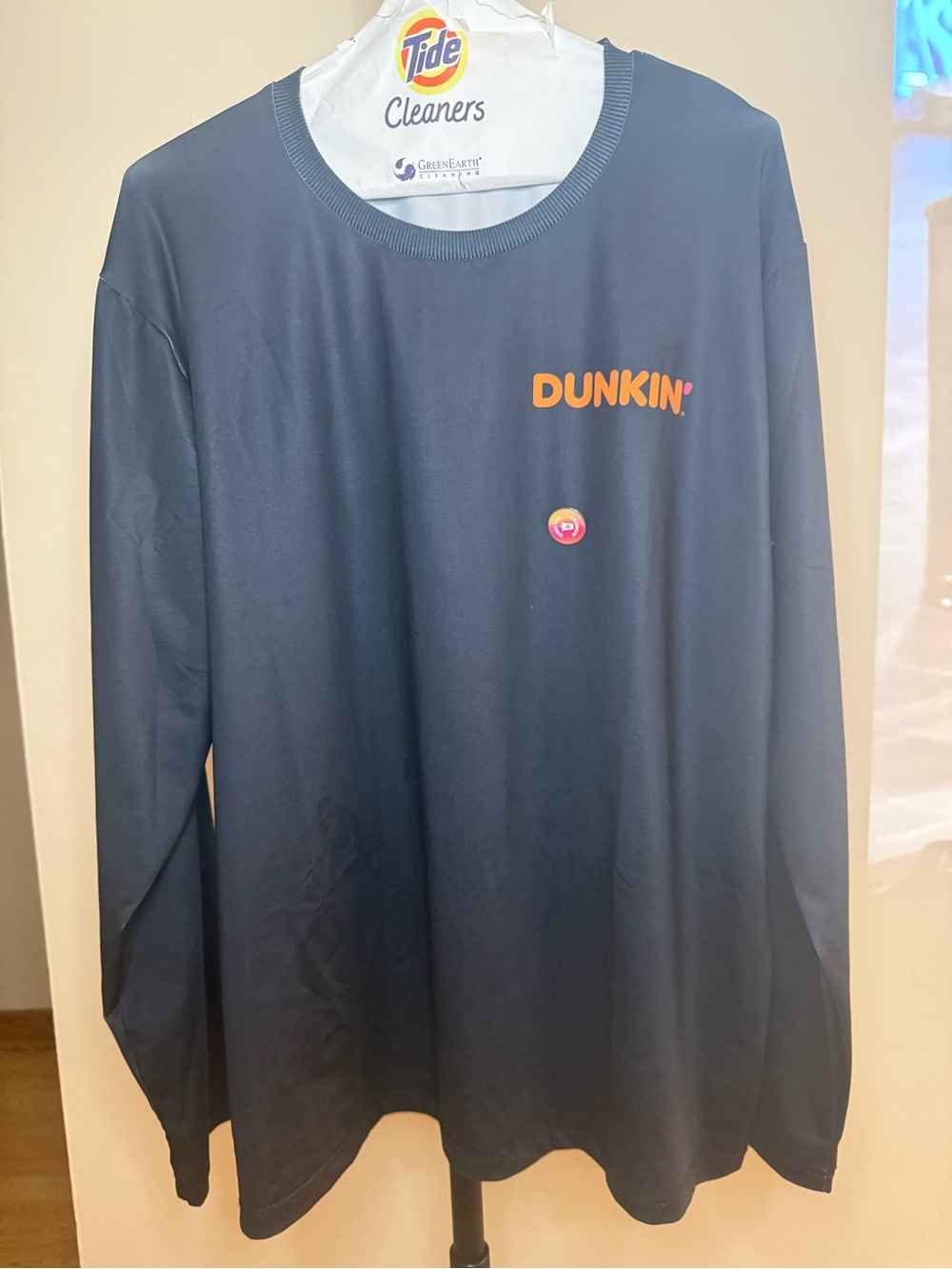 Dunkin' Men’s Long Sleeve Logo Tee — Navy